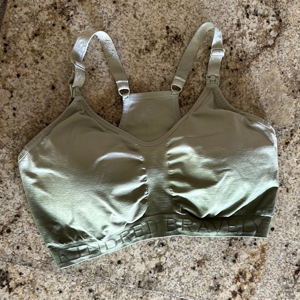 Kindred Bravely Green Full Coverage Bra with Adjustable Straps